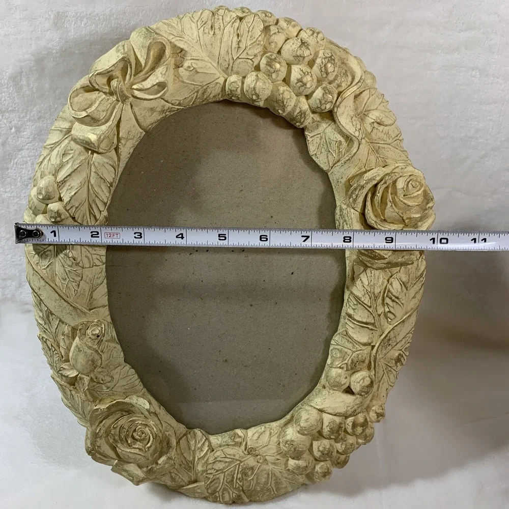Vintage Ornate Oval Floral Rose Shabby Victorian Chic Style Grapes Picture Frame